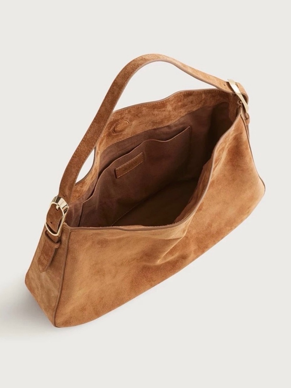 Berkeley Large Suede Shoulder Bag in Tan - Picture 3 of 8